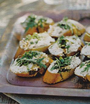 Toasts en canut de roquette